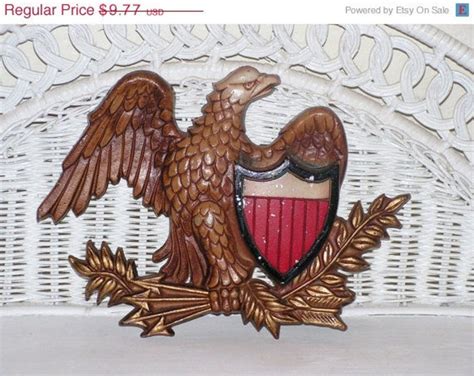 on sale vintage bald eagle shield wall hanging patriotic home decor by sexton usa etsy