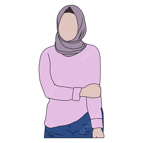Gambar Karakter Wanita Muslimah Berhijab Wanita Jilbab Muslim Png Dan Vektor Dengan