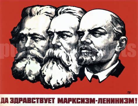 Long Live Marxism Leninism Vintage Ussr Poster Of Marx Etsy