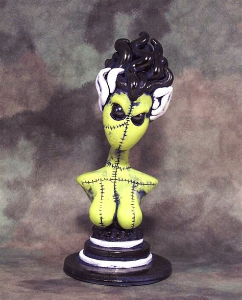 Items Similar To Franken Bride Puppet Bust Sculpture On Etsy