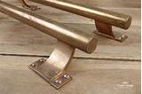 Pair of vintage brass door pull handles