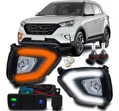 kit farol auxiliar novo creta 2021 drl c seta bt mod orig frete grátis