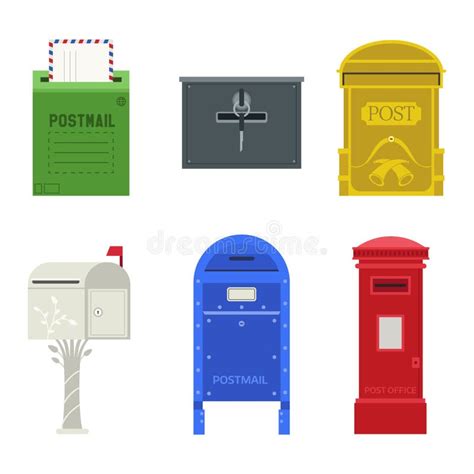 Post Mail Box Vector Set Stock Vector Illustration Of Paper 78527369