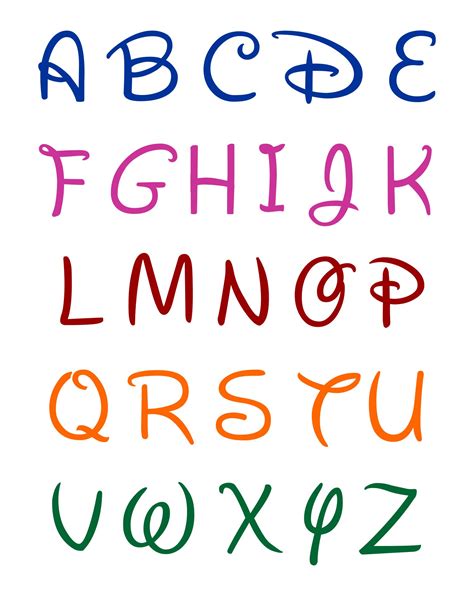 Alphabet Disney Font Free Pdf Printables Printablee