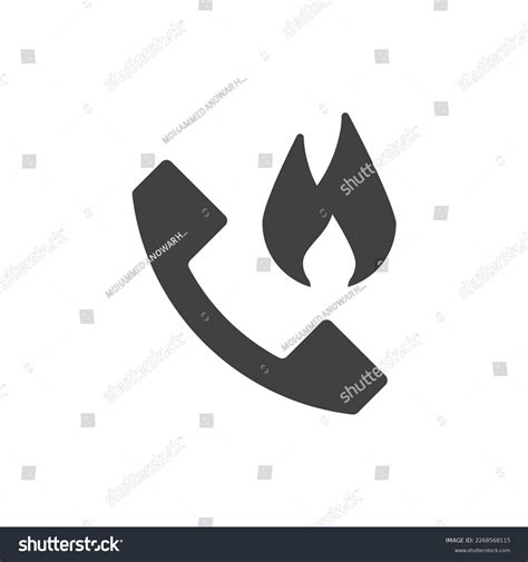 Emergency Telephone Icon Fire Icon Stock Vector Royalty Free