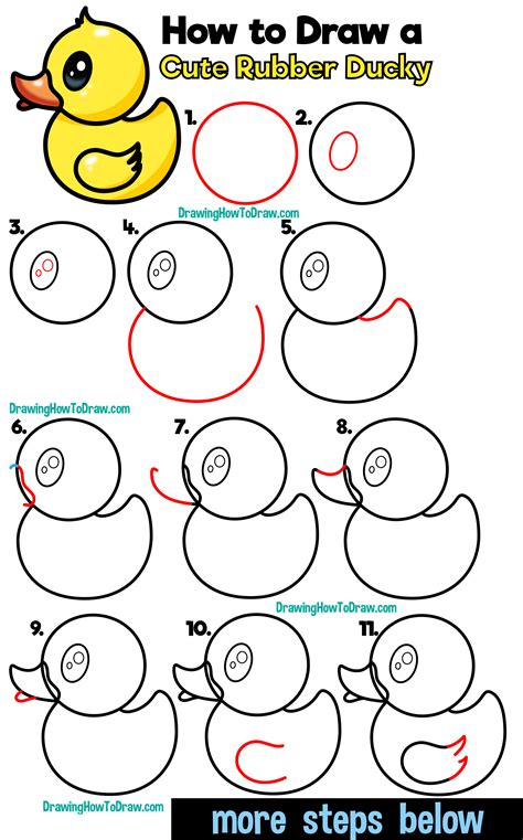 Simple Draw Duck ~ Duck Draw Drawing Outline Ducks Simple Cartoon Step