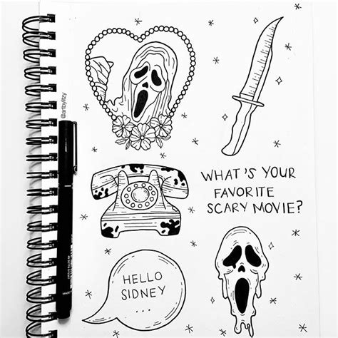 Horror Movie Tattoo Flash Sheet