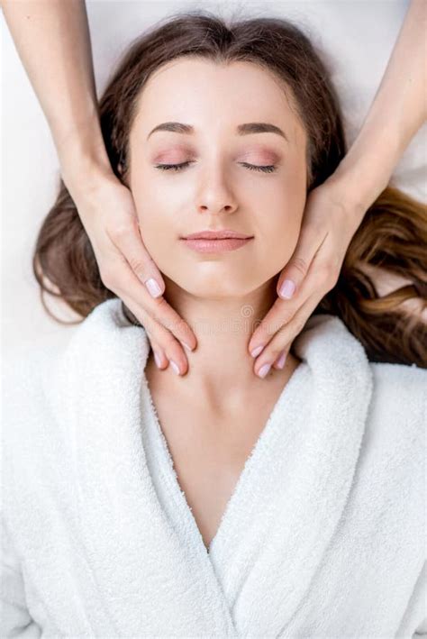 Woman Getting Facial Massage Stock Photo Image Of Pampering Body