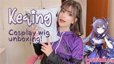 [unboxing] keqing cosplay wig [genshin impact] l email try on youtube