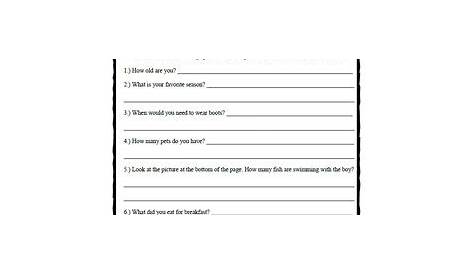 Question Answering Worksheet by TchrBrowne | Teachers Pay Teachers