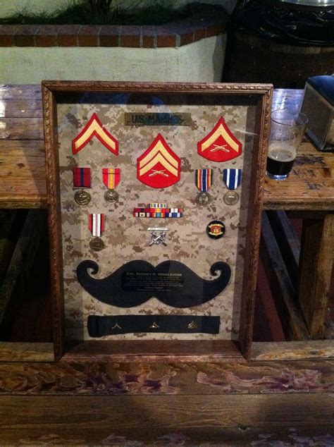 Usmc Military Shadow Box Plaque For A Corporal Who Got Out Of The