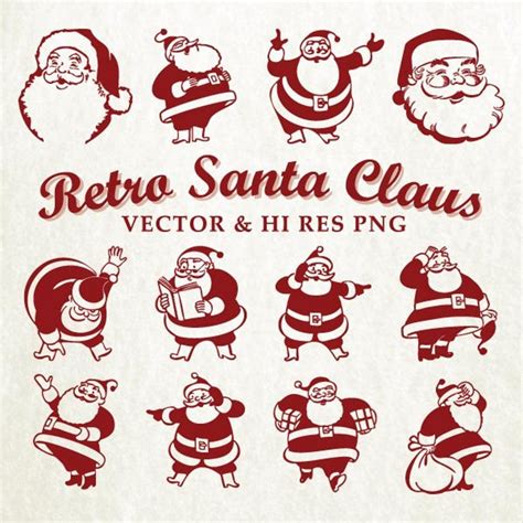 Retro Santa Svg Cut Files Christmas Svg Cut Files Vector Etsy