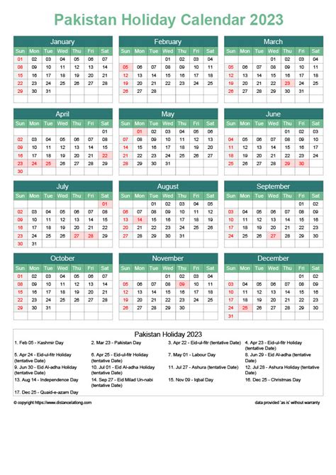 Download Free Printable 2023 Monthly Calendar With Pakistan Holidays