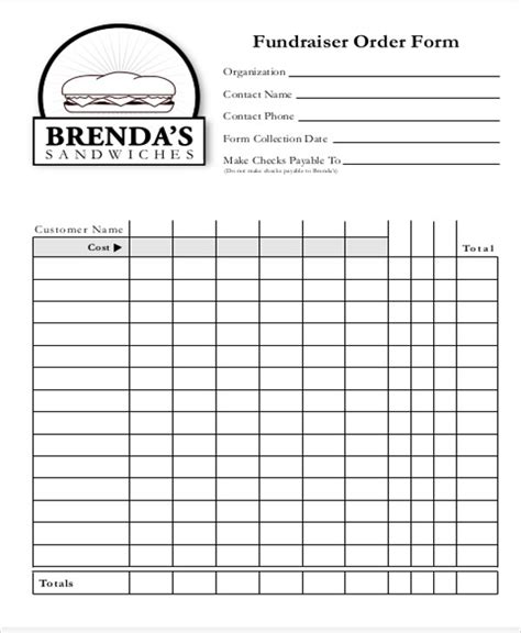 Free 9 Sample Fund Raiser Order Forms In Ms Word Pdf With Blank