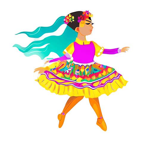 mexican girl dancing ballet folklorico · creative fabrica