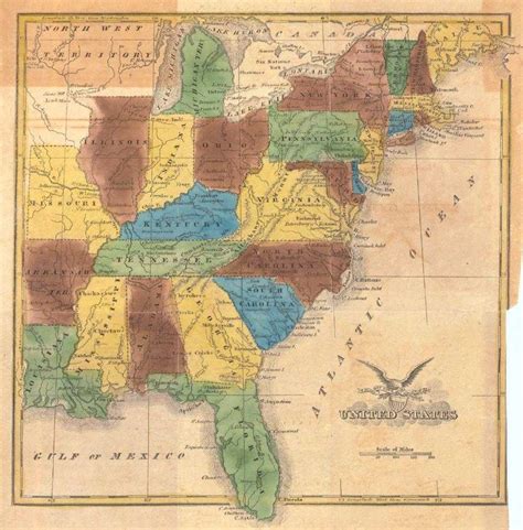 Antique Map Of The United States 1830