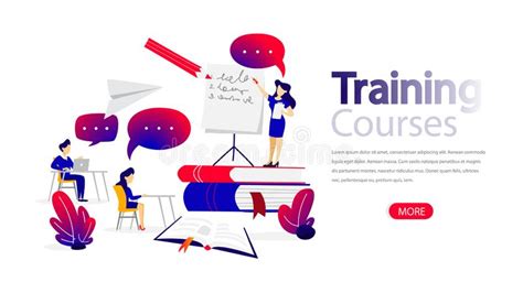 Training Courses Horizontal Banner For Your Website Stock Vector