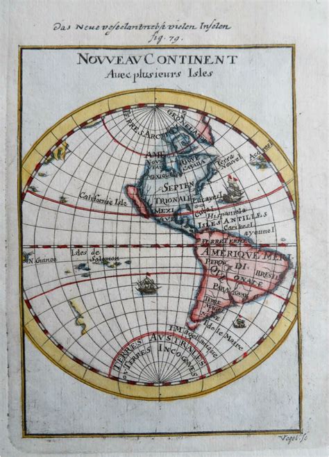 California As Island Sailing Ships New World North South America 1686