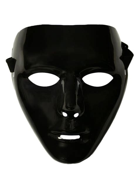 Adults Female Blank Black Halloween Face Mask Facemask Costume