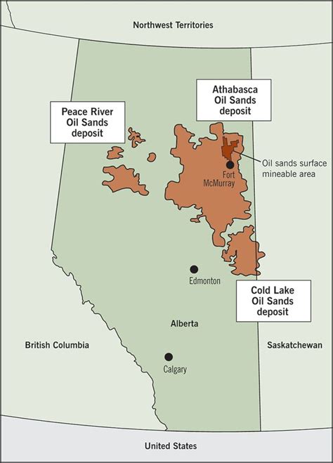 Oil Sands Map Peace River Cold Lake Athabasca