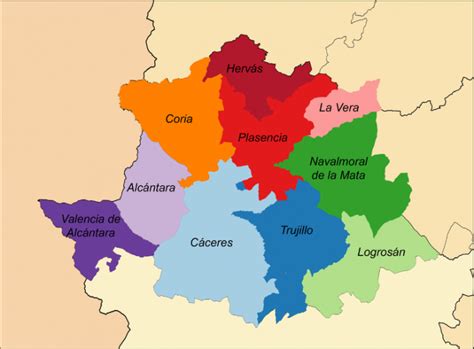 Mapa Y Municipios Provincia De Cáceres Mapas España Descargar E Imprimir