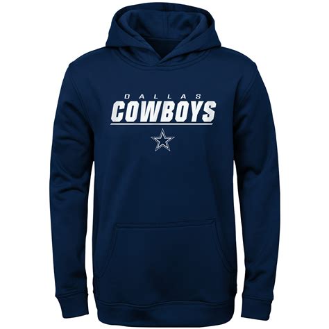 Dallas Cowboys Youth Navy Static Performance Pullover Hoodie Dallas