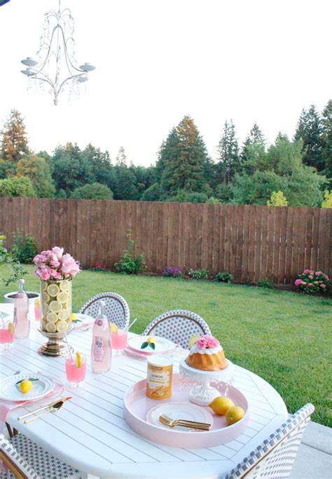 Pink Lemonade Outdoor Dining Table For Girls Night Summer Adams
