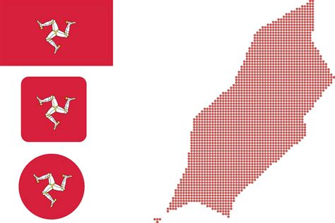 Isle Of Man Map And Flag Flat Icon Symbol Vector Illustration 10748882