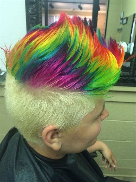 How To Short And Spunky Rainbow Hair Color Styled 6 Ways Rainbow Hair