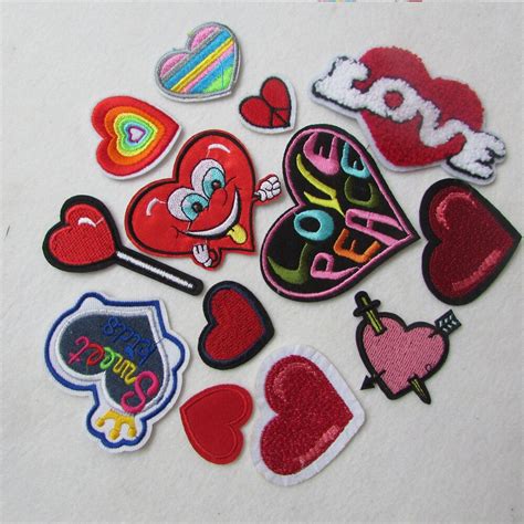Hot Sale 16 Kind Style Red Loveing Patches Stripes Hot Melt Adhesive
