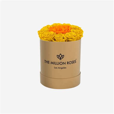 Basic Gold Box Yellow And Orange Mini Roses The Million Roses