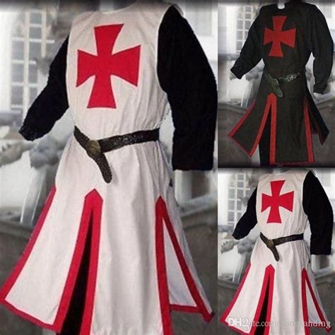 Medieval Warriors Knight Templar Crusader Costume For Adult Men Gown