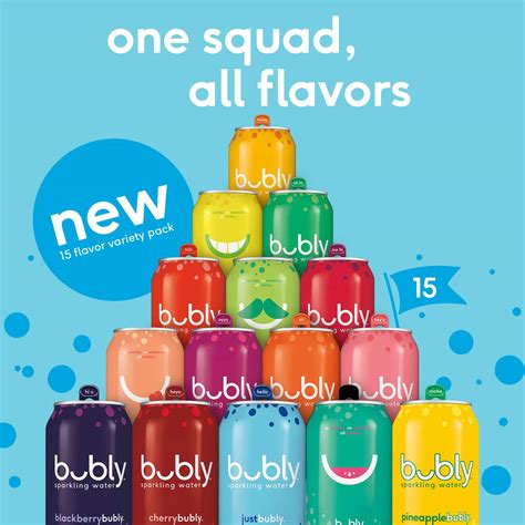 Bubly Sparkling Water 15 Flavor Sampler 12 Fl Oz Cans 18 Pack Buy