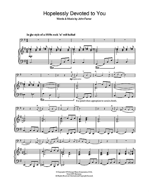 You may exercise your right to consent or object to a legitimate interest, based on a specific purpose below or at a partner. Hopelessly Devoted To You (from Grease) sheet music by ...