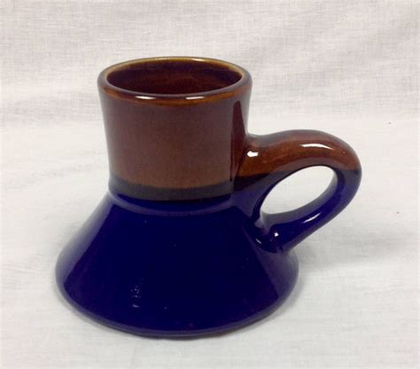 Vintage Ceramic Commuter Travel Coffee Mug Wide Base Non Slip Bottom