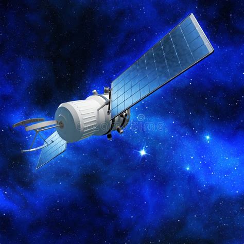 Satellite Orbiting In Outer Space Stock Illustration Illustration Of