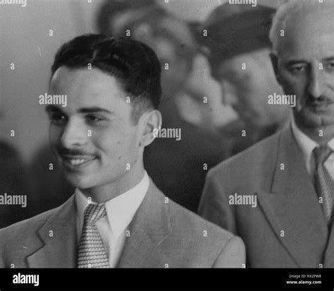King Hussein With Pm Suleiman Nabulsi November 1956 Stock Photo Alamy