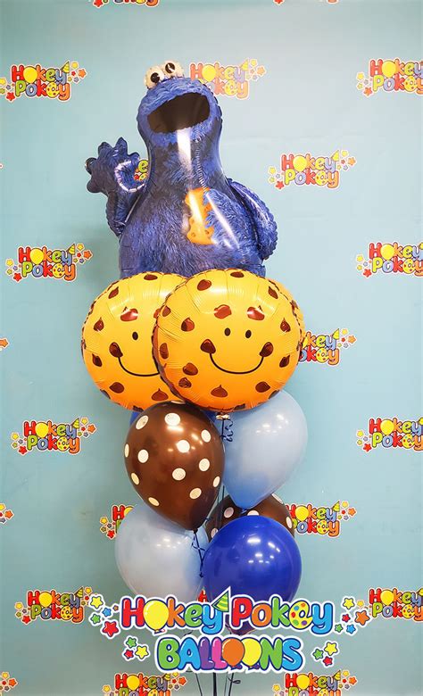 Cookie Monster Balloon Bouquet Birthday Balloons Delivery In Vaughan Hokey Pokey Balloons