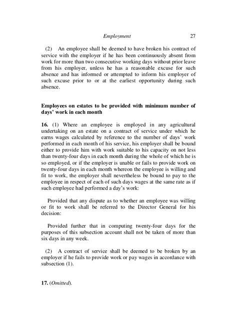 Free law essay examples to help law students. Malaysia Employment Act 1955