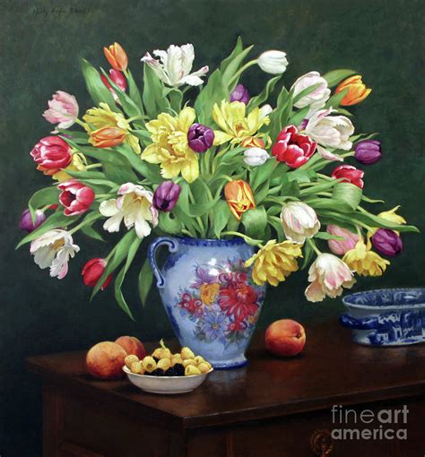 Dutch Tulips And Fruit 1 Painting By Holly Banks Fine Art America