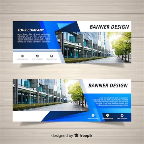 Abstract Business Banner Template With Image Vector Free Download