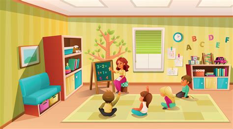 Kindergarten Cartoon Illustration 5878212 Vector Art At Vecteezy