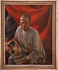 Otto Dix, Selbst mit Palette vor rotem Vorhang, 1942, Kunstwerke ...