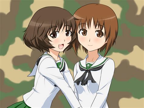 Makkii Girls Und Panzer Akiyama Yukari Nishizumi Miho Seifuku Yande Re
