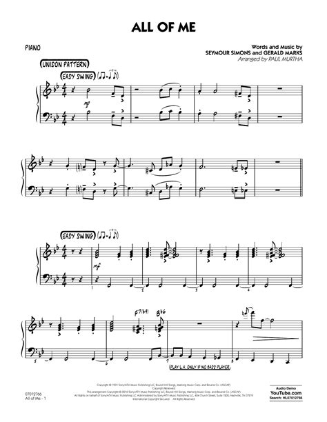 Sheet music for trumpet with orchestral accomp. All of Me - Trumpet 1 by Gerald Marks, Seymour Simons - Hal Leonard - Prima Music