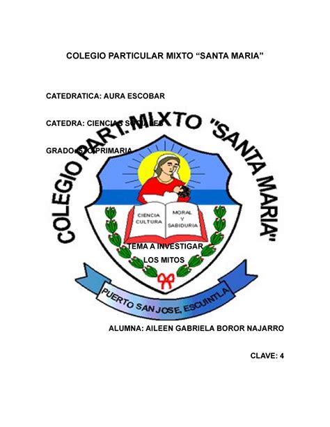 Ciencias De La Computacion Colegio Particular Mixto “santa Maria