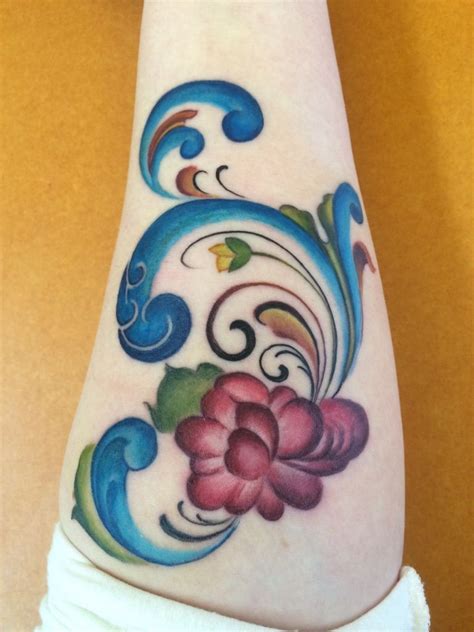 Rosemaling Tattoo By Andy At Anchors End Duluth Mn I Would Love To