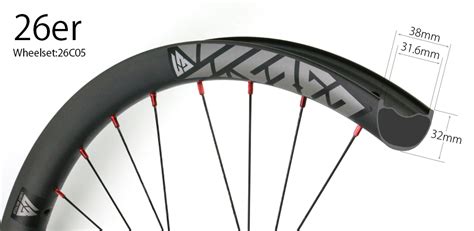 26er Hand Built Endro Downhill Carbon Fiber Wheelset 38mm Wide Tubeless