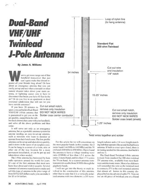 Dual Band Vhf Uhf Twinlead J Pole Antenna Pdf Notes 2019031011541