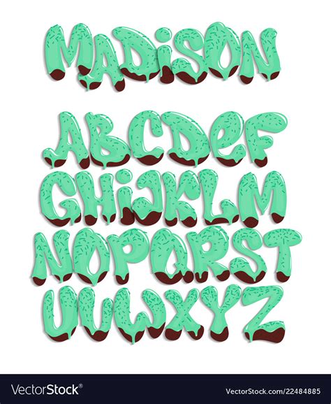 Stylized Melted Font And Alphabet Liquid Font Vector Image